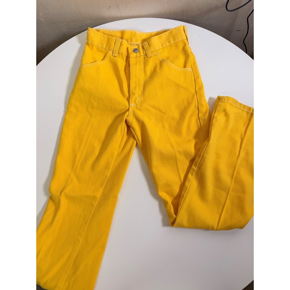 Wrangler Denim Pants Womens Yellow Good Vintage Rainbow Logo Straight
